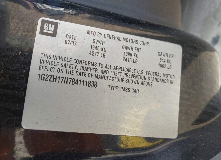 Photo 9 of 2008 Pontiac G6 GT (VIN 1G2ZH17N784111838)