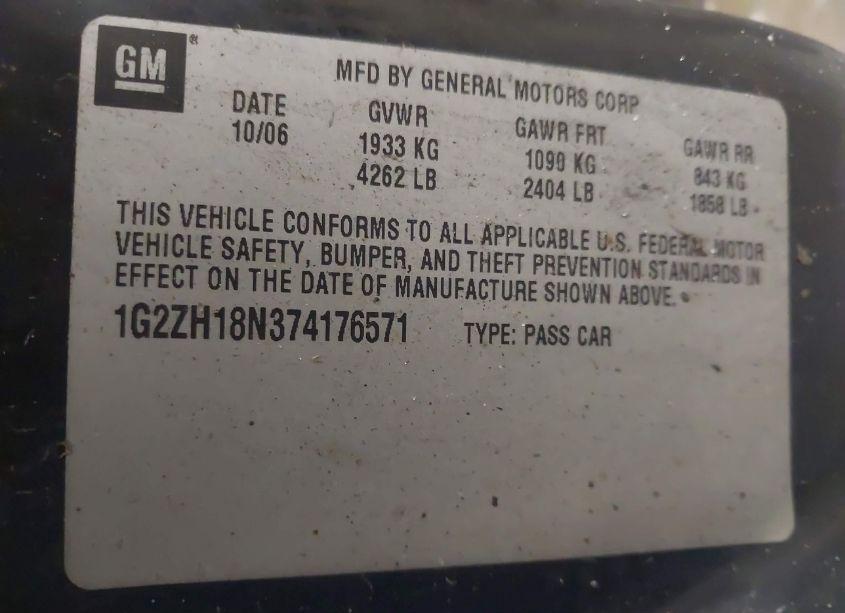 Photo 9 of 2007 Pontiac G6 GT (VIN 1G2ZH18N374176571)