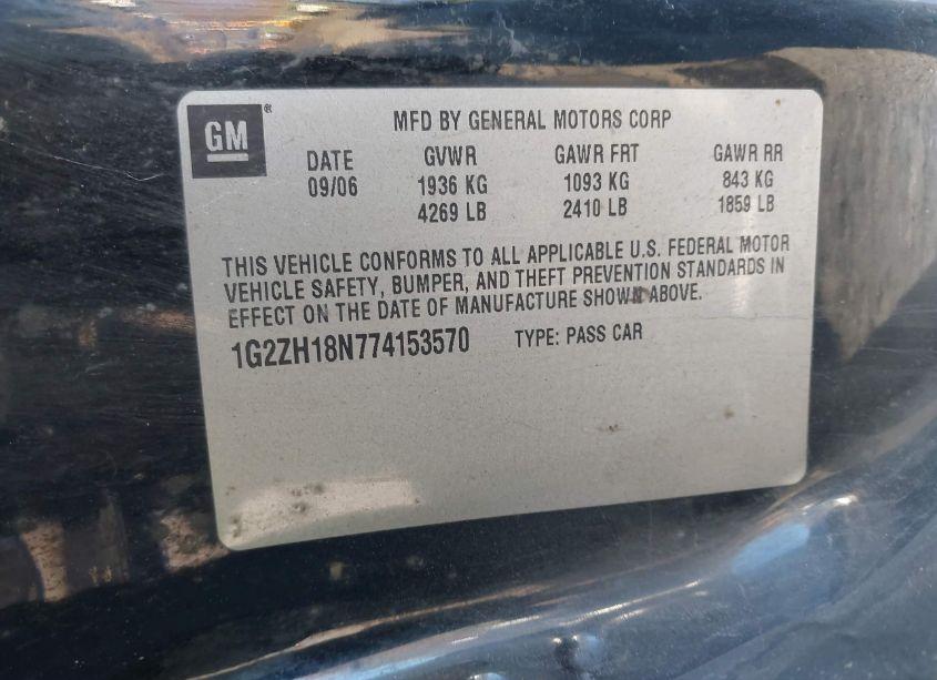 Photo 9 of 2007 Pontiac G6 GT (VIN 1G2ZH18N774153570)