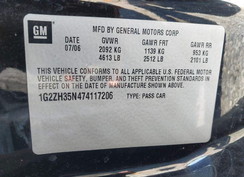 Photo 9 of 2007 Pontiac G6 GT (VIN 1G2ZH35N474117206)