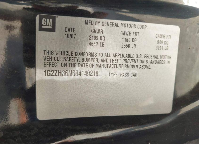 Photo 9 of 2008 Pontiac G6 GT (VIN 1G2ZH36N684149218)