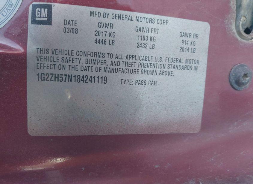 Photo 9 of 2008 Pontiac G6 GT (VIN 1G2ZH57N184241119)