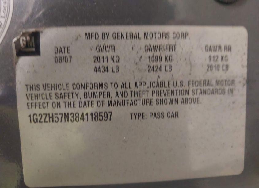 Photo 9 of 2008 Pontiac G6 GT (VIN 1G2ZH57N384118597)