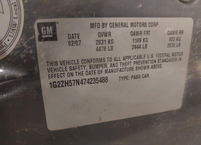 Photo 9 of 2007 Pontiac G6 GT (VIN 1G2ZH57N474235488)