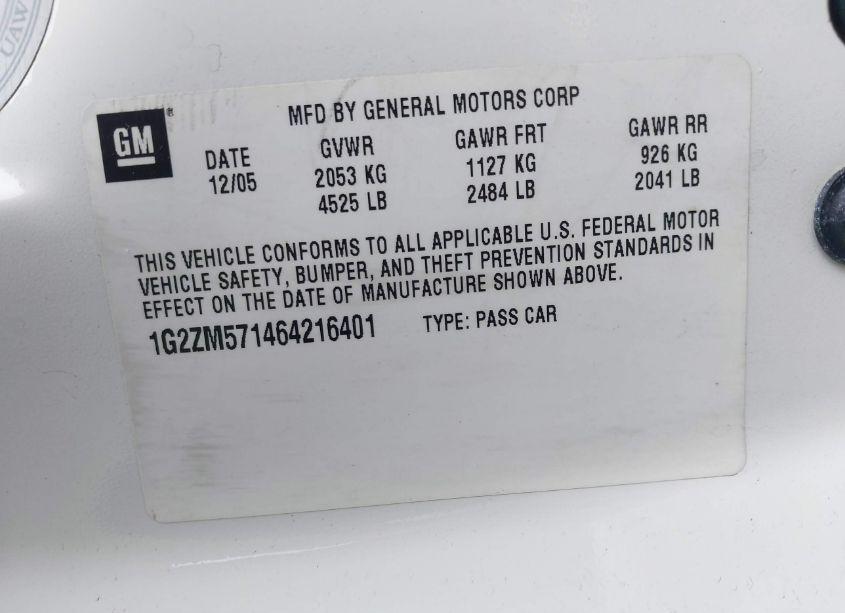 Photo 9 of 2006 Pontiac G6 GTP (VIN 1G2ZM571464216401)