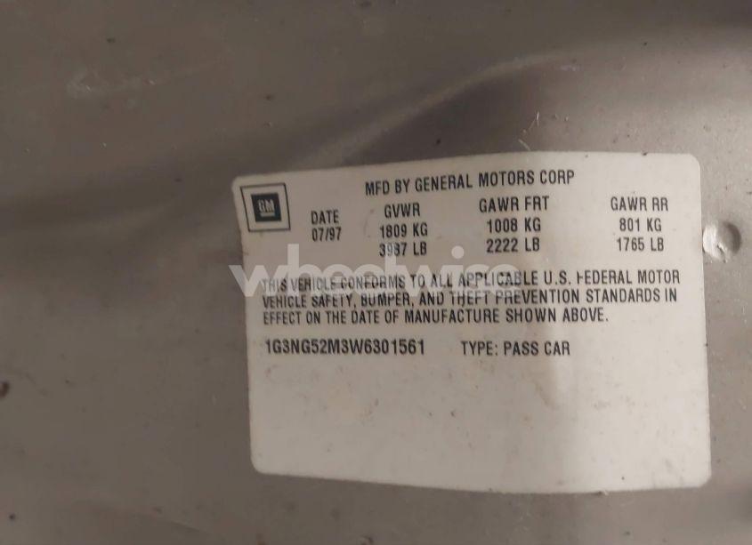 Photo 9 of 1998 Oldsmobile Cutlass GLS (VIN 1G3NG52M3W6301561)