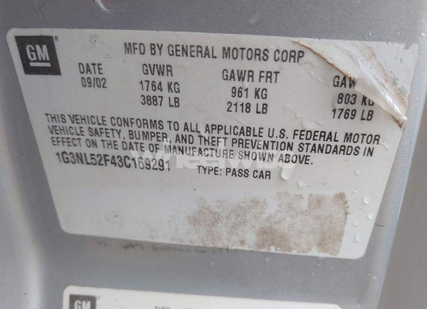 Photo 9 of 2003 Oldsmobile Alero GL1 (VIN 1G3NL52F43C169291)