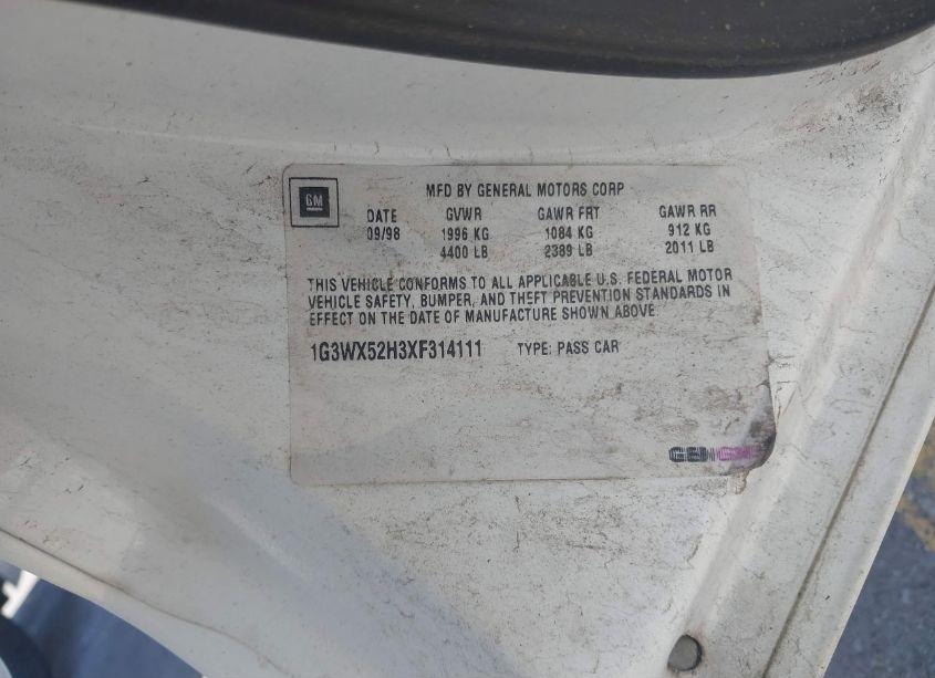 Photo 9 of 1999 Oldsmobile Intrigue GLS (VIN 1G3WX52H3XF314111)