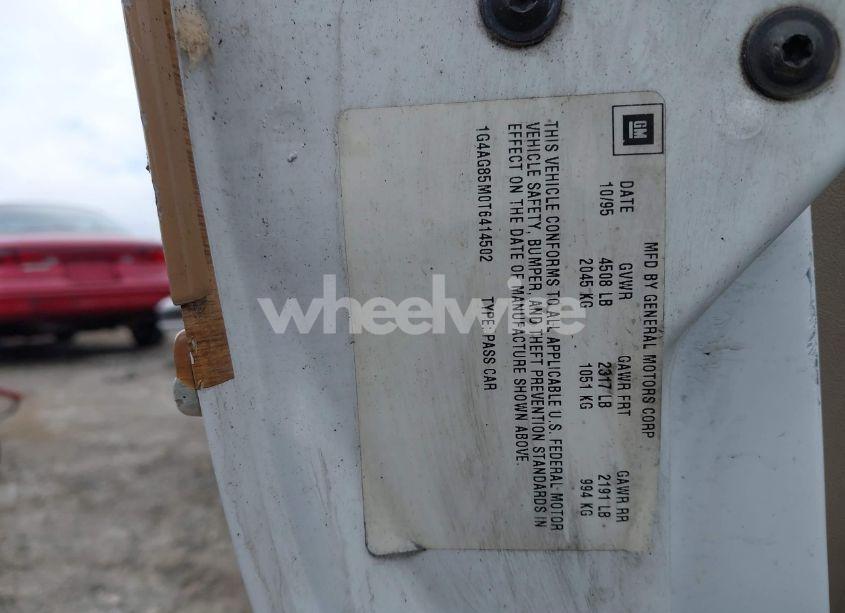 Photo 9 of 1996 Buick Century SPECIAL (VIN 1G4AG85M0T6414502)