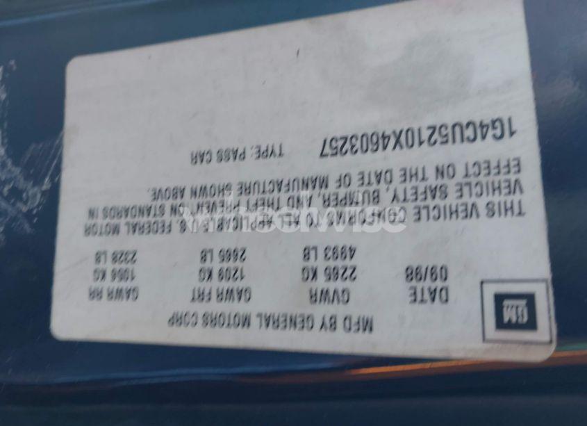 Photo 9 of 1999 Buick Park AVENUE ULTRA (VIN 1G4CU5210X4603257)