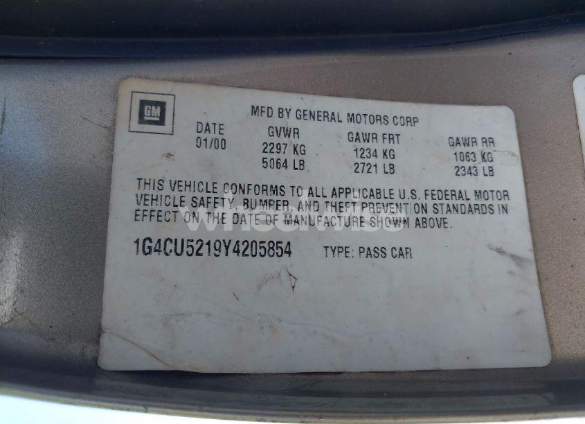 Photo 9 of 2000 Buick Park AVENUE ULTRA (VIN 1G4CU5219Y4205854)