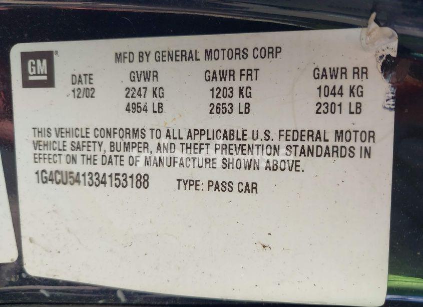 Photo 9 of 2003 Buick Park AVENUE ULTRA (VIN 1G4CU541334153188)