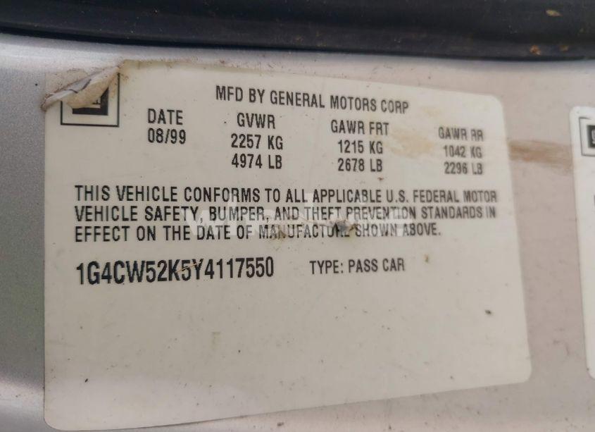 Photo 9 of 2000 Buick Park AVENUE (VIN 1G4CW52K5Y4117550)