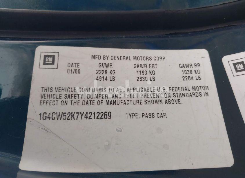 Photo 9 of 2000 Buick Park AVENUE (VIN 1G4CW52K7Y4212269)