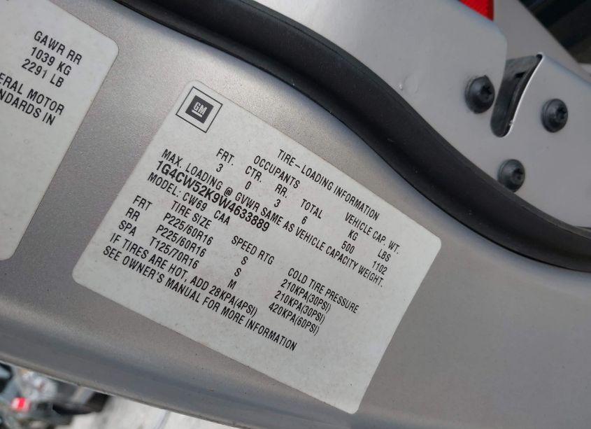 Photo 9 of 1998 Buick Park AVENUE (VIN 1G4CW52K9W4633889)