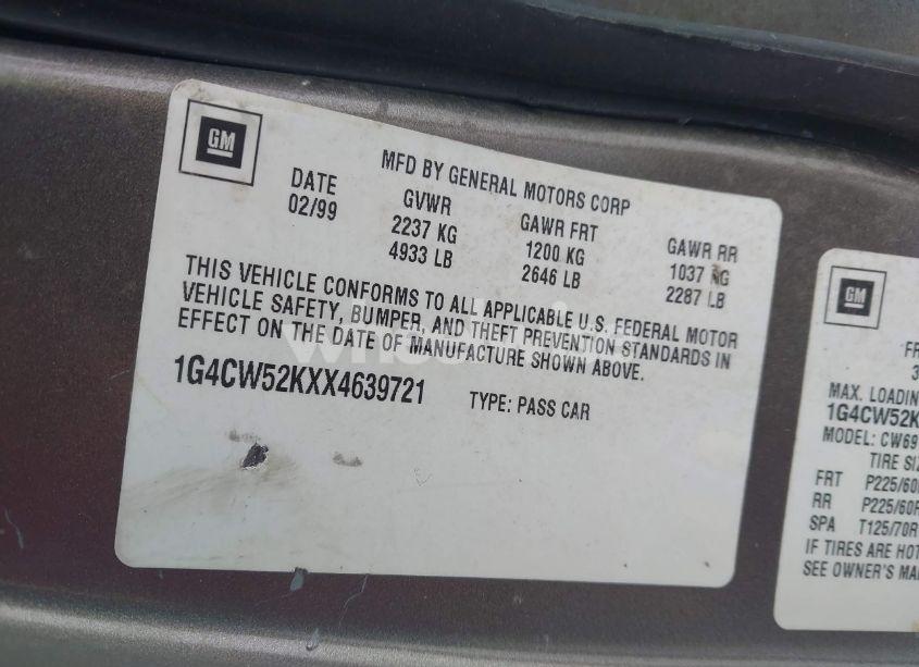 Photo 9 of 1999 Buick Park AVENUE (VIN 1G4CW52KXX4639721)