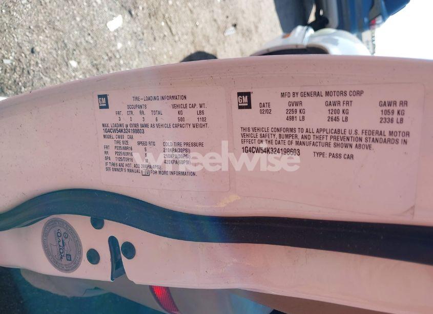 Photo 9 of 2002 Buick Park AVENUE (VIN 1G4CW54K324198603)