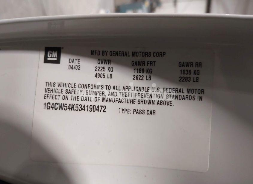 Photo 9 of 2003 Buick Park AVENUE (VIN 1G4CW54K534190472)