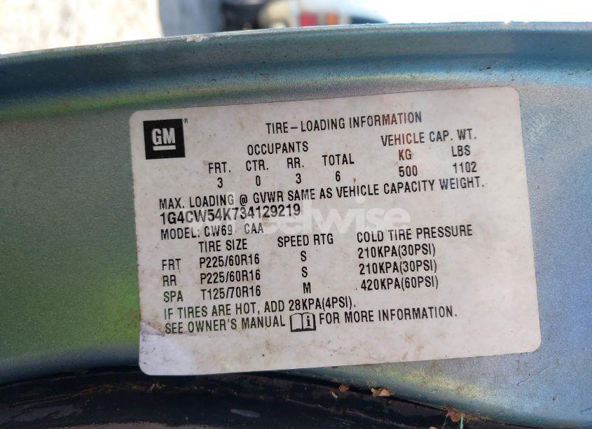 Photo 9 of 2003 Buick Park AVENUE (VIN 1G4CW54K734129219)