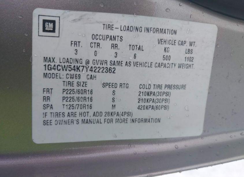 Photo 9 of 2000 Buick Park AVENUE (VIN 1G4CW54K7Y4222362)