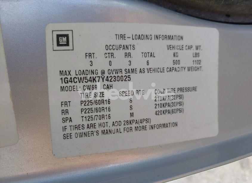 Photo 9 of 2000 Buick Park AVENUE (VIN 1G4CW54K7Y4230025)