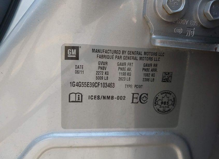 Photo 9 of 2012 Buick Lacrosse (VIN 1G4G55E39CF103463)