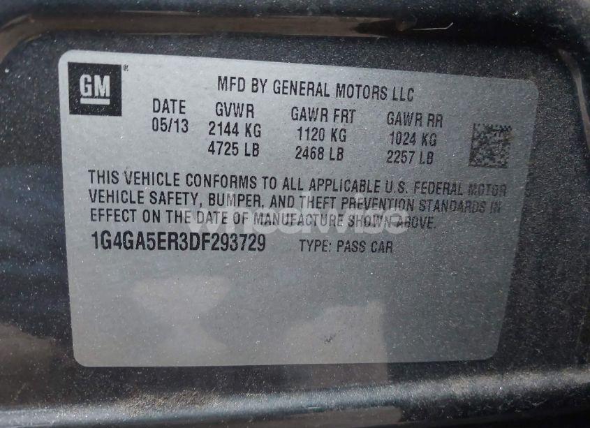 Photo 9 of 2013 Buick Lacrosse (VIN 1G4GA5ER3DF293729)