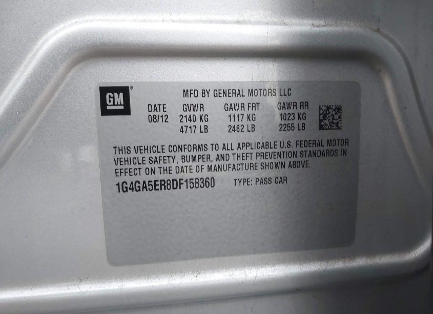 Photo 9 of 2013 Buick Lacrosse (VIN 1G4GA5ER8DF158360)