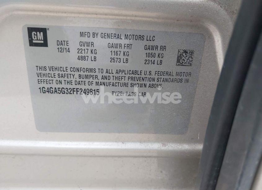 Photo 9 of 2015 Buick Lacrosse N/A (VIN 1G4GA5G32FF249815)