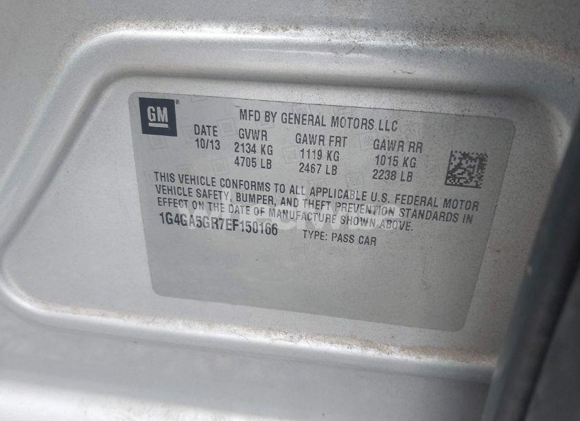 Photo 9 of 2014 Buick Lacrosse (VIN 1G4GA5GR7EF150166)