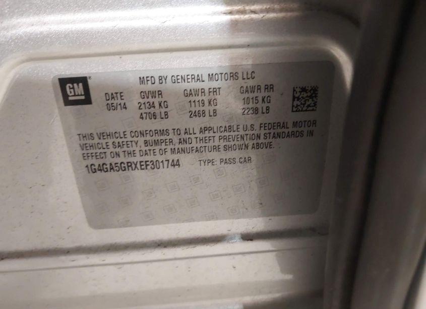 Photo 9 of 2014 Buick Lacrosse (VIN 1G4GA5GRXEF301744)