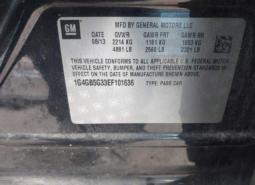 Photo 9 of 2014 Buick Lacrosse LEATHER GROUP (VIN 1G4GB5G33EF101636)