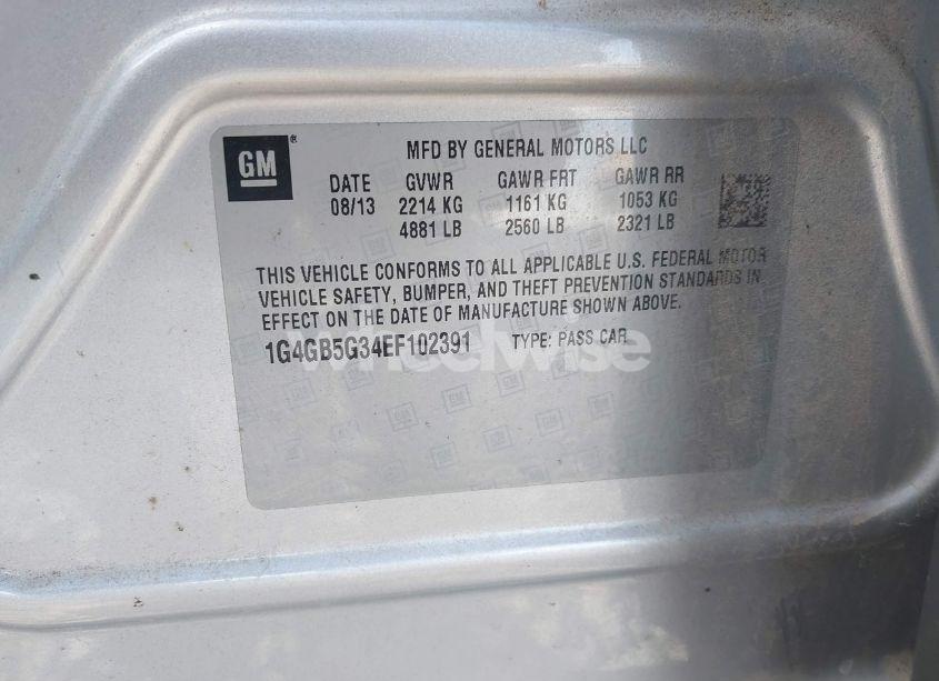 Photo 9 of 2014 Buick Lacrosse LEATHER GROUP (VIN 1G4GB5G34EF102391)