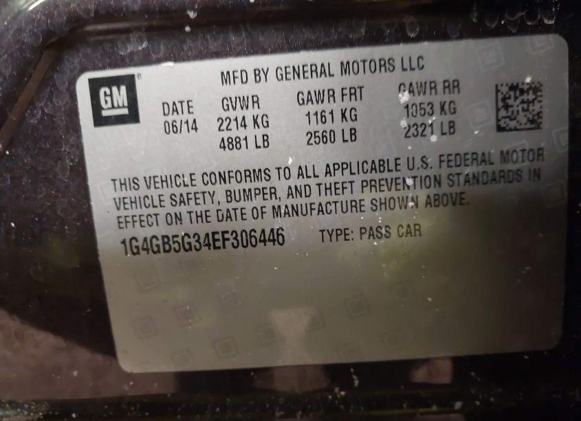 Photo 9 of 2014 Buick Lacrosse LEATHER GROUP (VIN 1G4GB5G34EF306446)