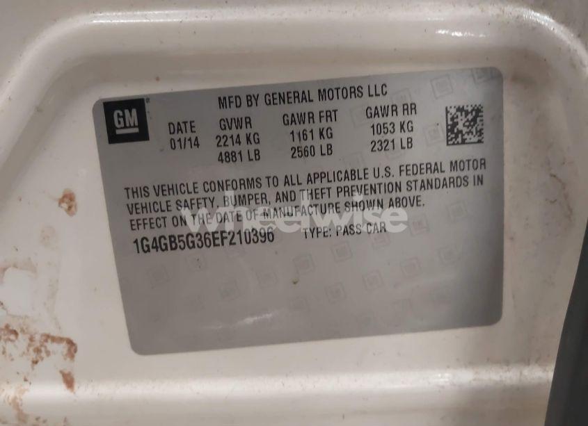 Photo 9 of 2014 Buick Lacrosse LEATHER GROUP (VIN 1G4GB5G36EF210396)