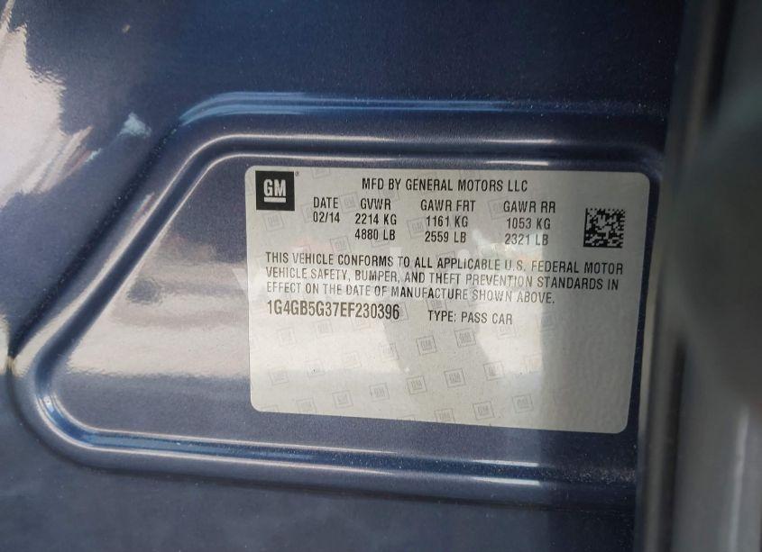 Photo 9 of 2014 Buick Lacrosse LEATHER GROUP (VIN 1G4GB5G37EF230396)