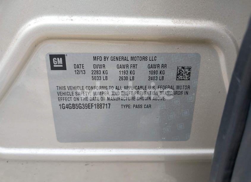 Photo 9 of 2014 Buick Lacrosse LEATHER GROUP (VIN 1G4GB5G39EF188717)