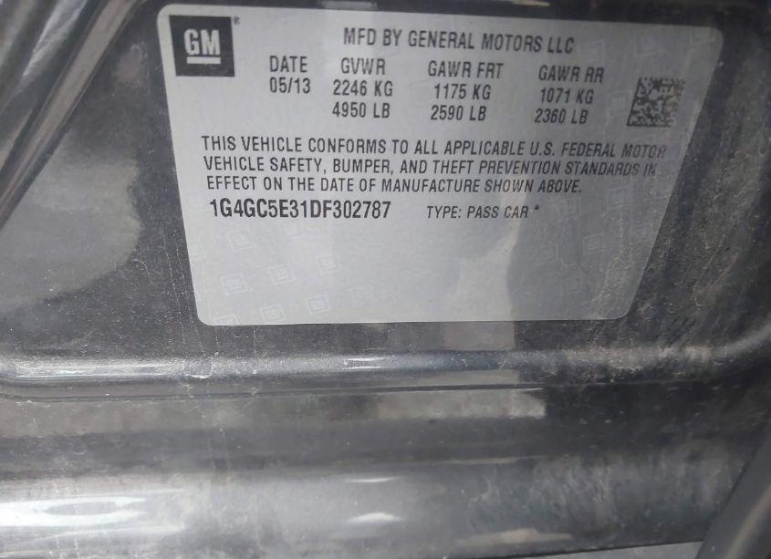 Photo 9 of 2013 Buick Lacrosse LEATHER GROUP (VIN 1G4GC5E31DF302787)