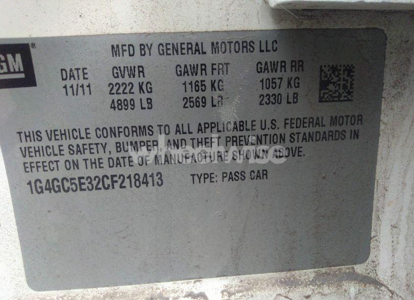 Photo 9 of 2012 Buick Lacrosse LEATHER GROUP (VIN 1G4GC5E32CF218413)