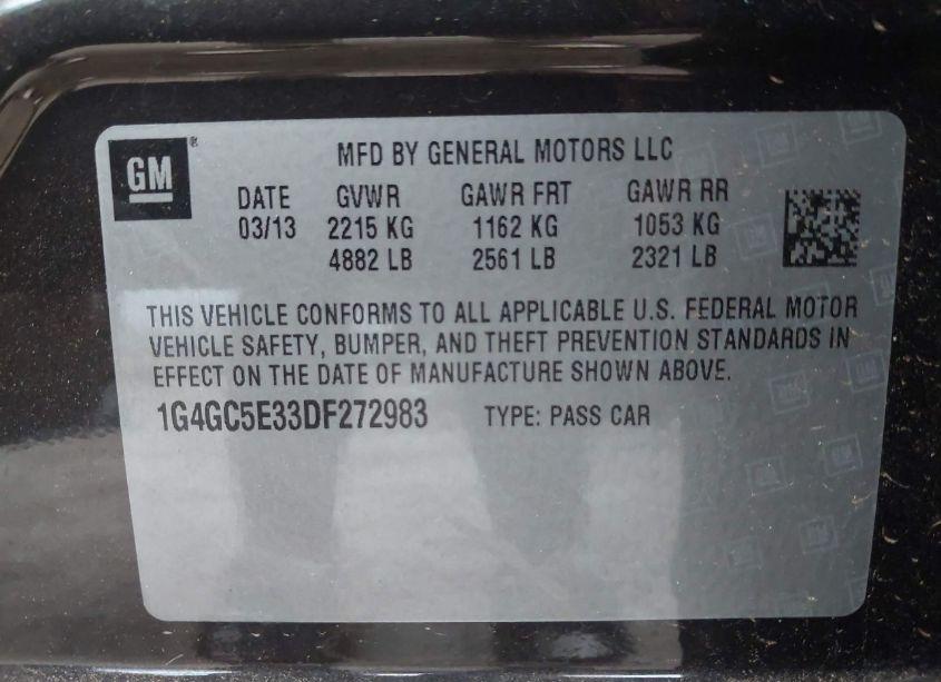 Photo 9 of 2013 Buick Lacrosse LEATHER GROUP (VIN 1G4GC5E33DF272983)