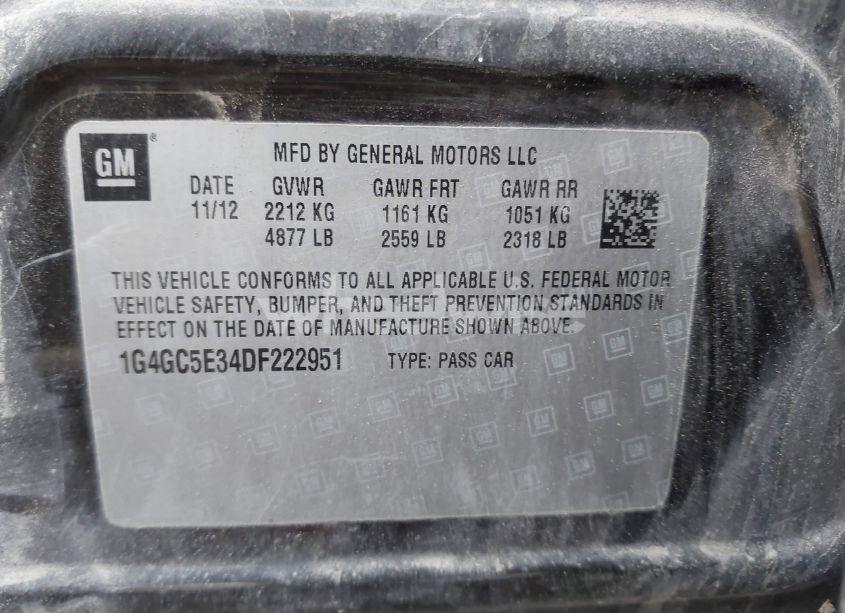 Photo 9 of 2013 Buick Lacrosse LEATHER GROUP (VIN 1G4GC5E34DF222951)