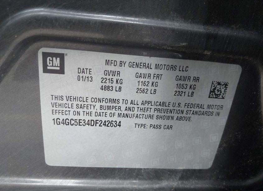 Photo 9 of 2013 Buick Lacrosse LEATHER GROUP (VIN 1G4GC5E34DF242634)