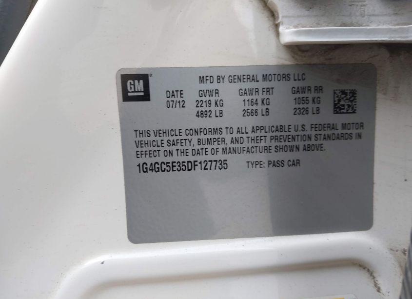 Photo 9 of 2013 Buick Lacrosse LEATHER GROUP (VIN 1G4GC5E35DF127735)