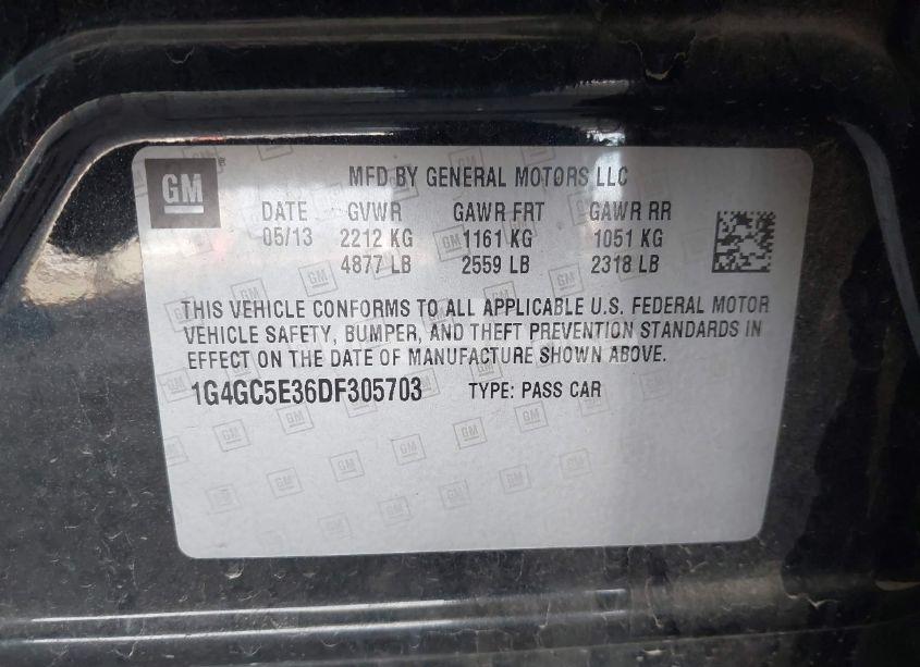 Photo 9 of 2013 Buick Lacrosse LEATHER GROUP (VIN 1G4GC5E36DF305703)