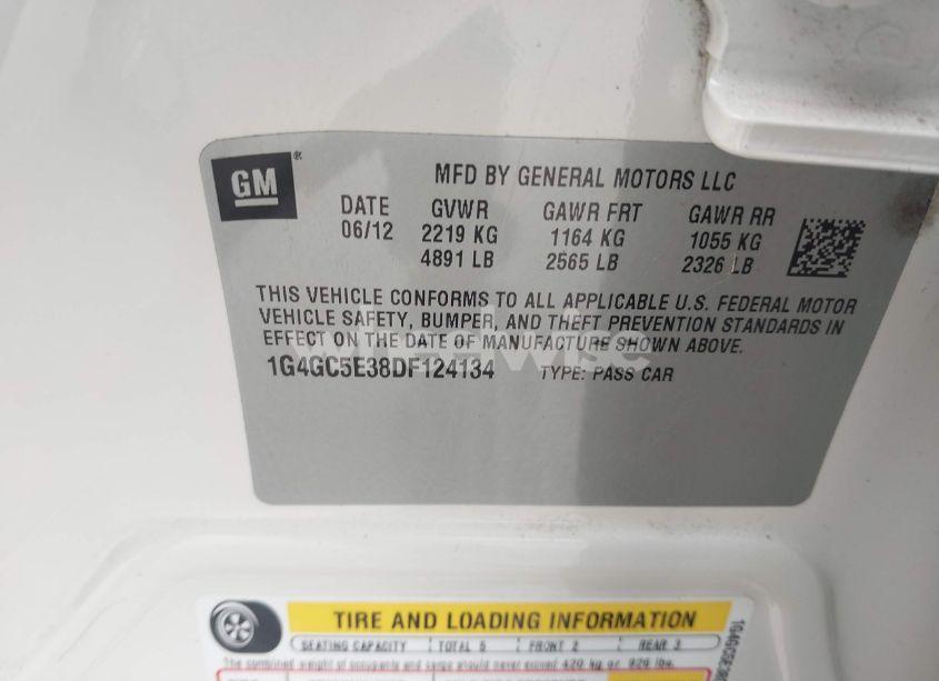 Photo 9 of 2013 Buick Lacrosse LEATHER GROUP (VIN 1G4GC5E38DF124134)