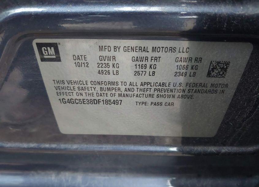 Photo 9 of 2013 Buick Lacrosse LEATHER GROUP (VIN 1G4GC5E38DF185497)