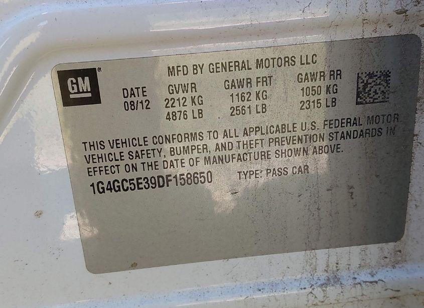 Photo 9 of 2013 Buick Lacrosse LEATHER GROUP (VIN 1G4GC5E39DF158650)