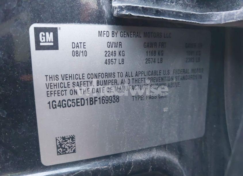 Photo 9 of 2011 Buick Lacrosse CXL (VIN 1G4GC5ED1BF169938)