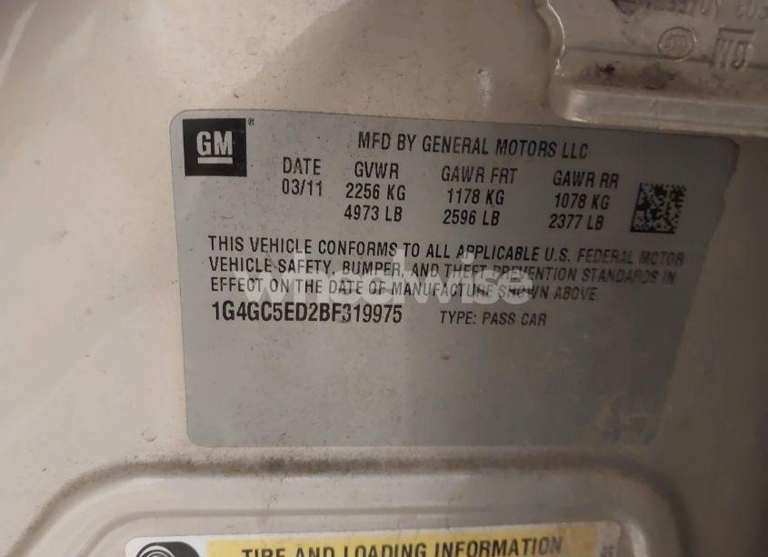 Photo 9 of 2011 Buick Lacrosse CXL (VIN 1G4GC5ED2BF319975)