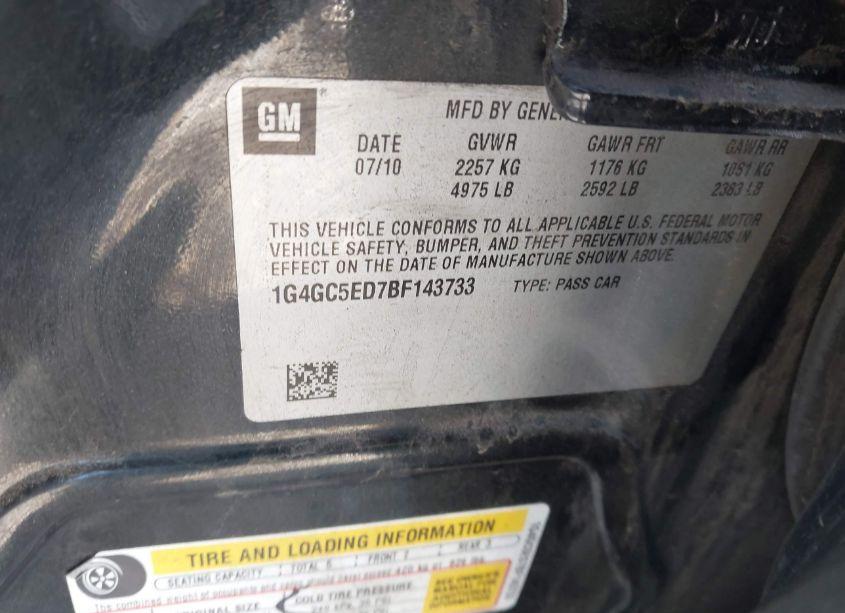 Photo 9 of 2011 Buick Lacrosse CXL (VIN 1G4GC5ED7BF143733)